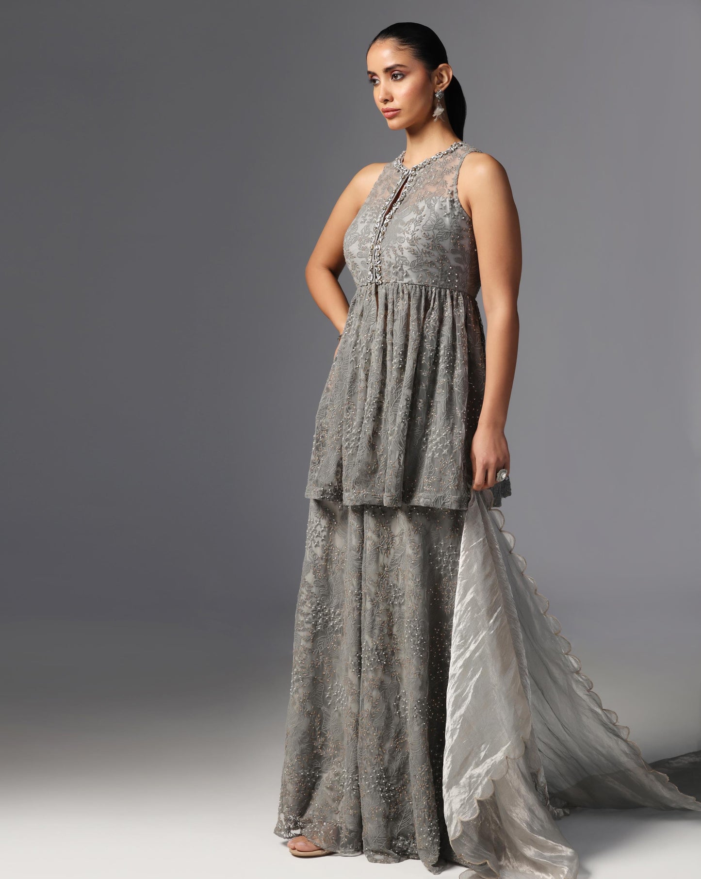 Moonstone Grey Embroidered Set