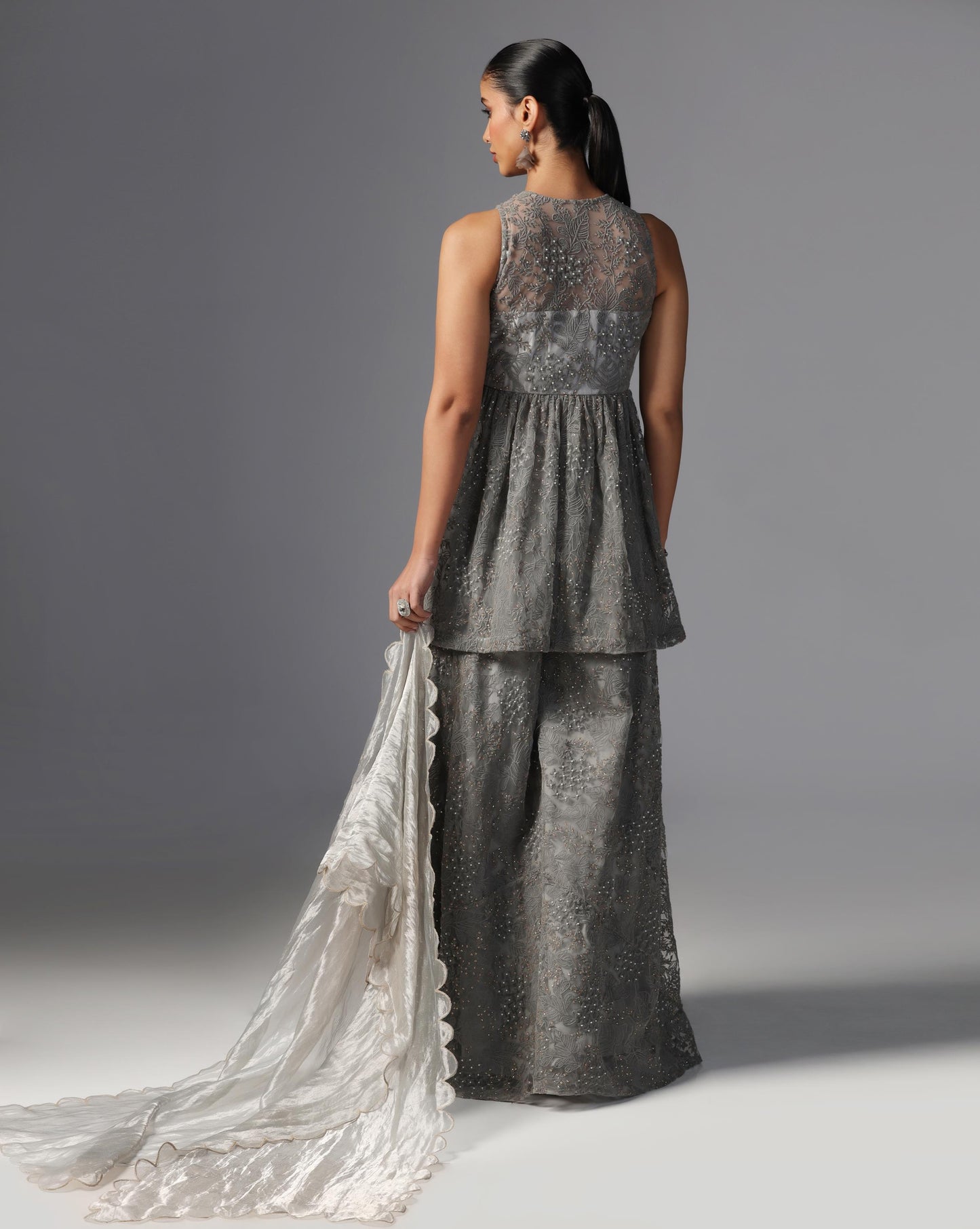 Moonstone Grey Embroidered Set