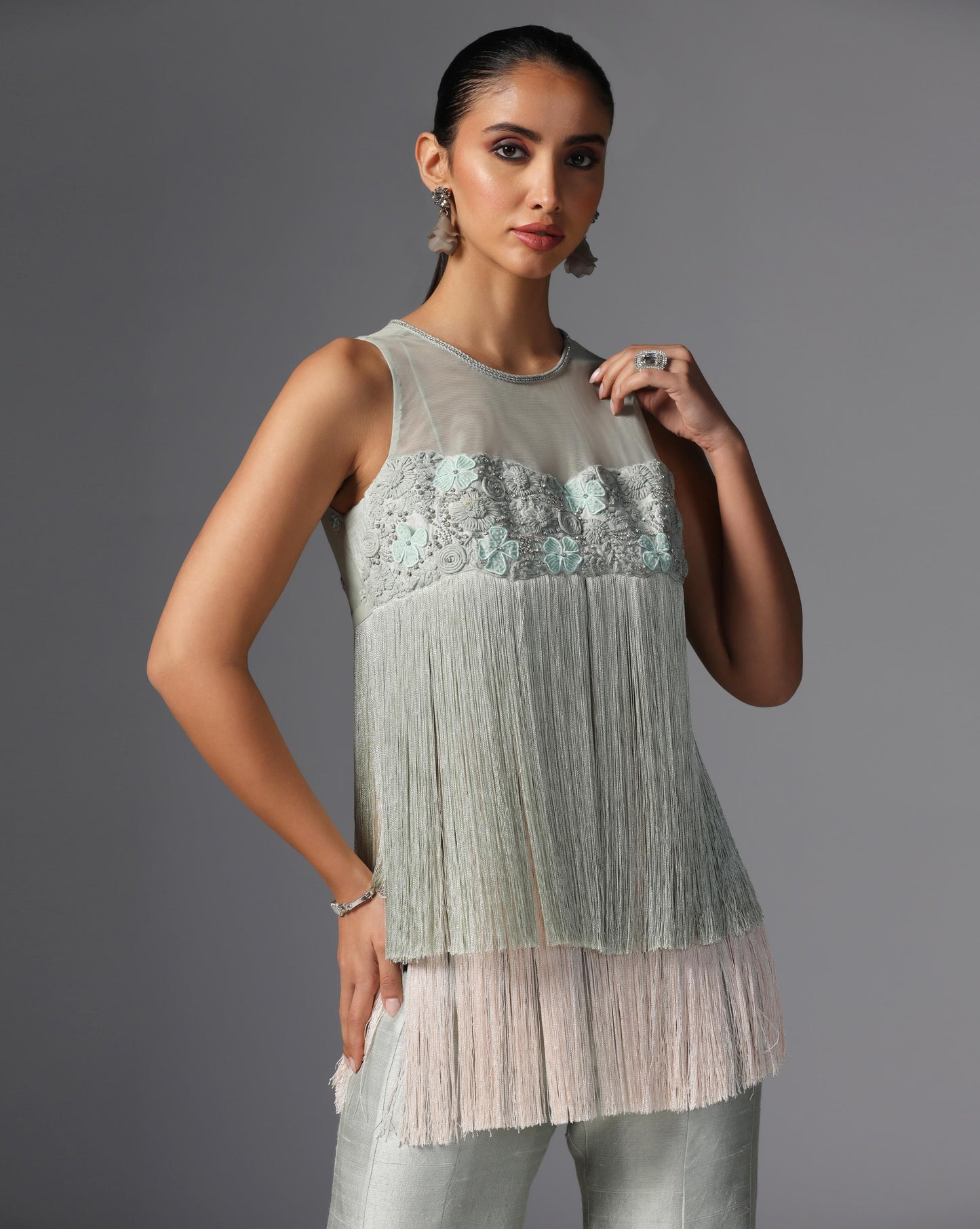 Silver Mist Fringe Set