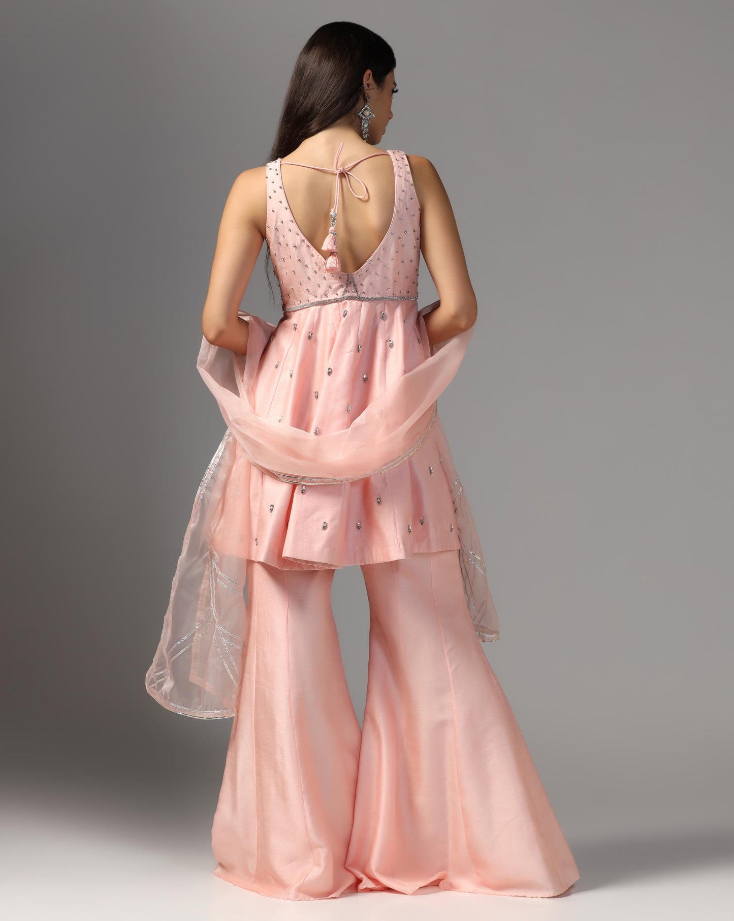 Blush Muse Embellished Sharara Set
