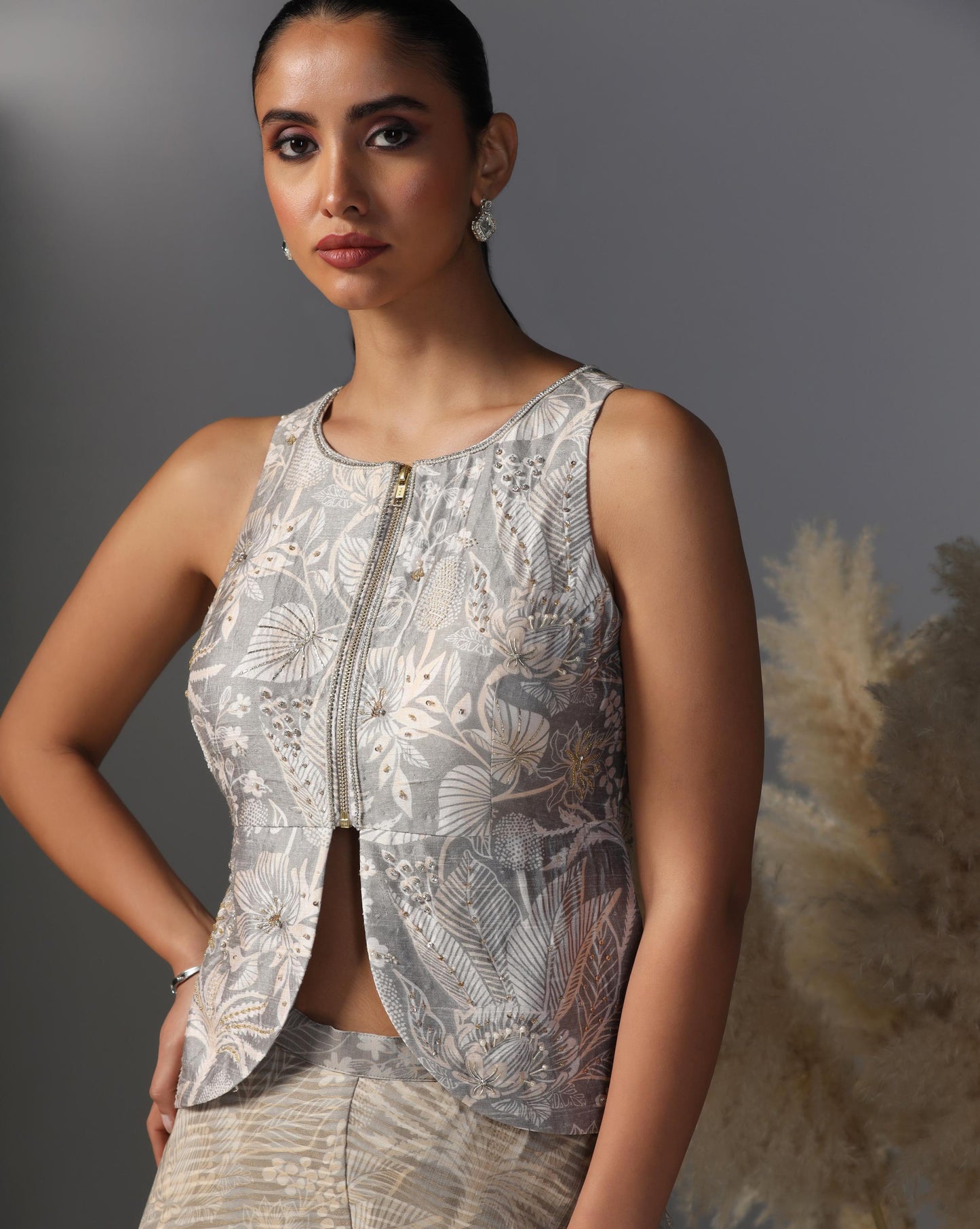 Ivory Bloom Peplum Set