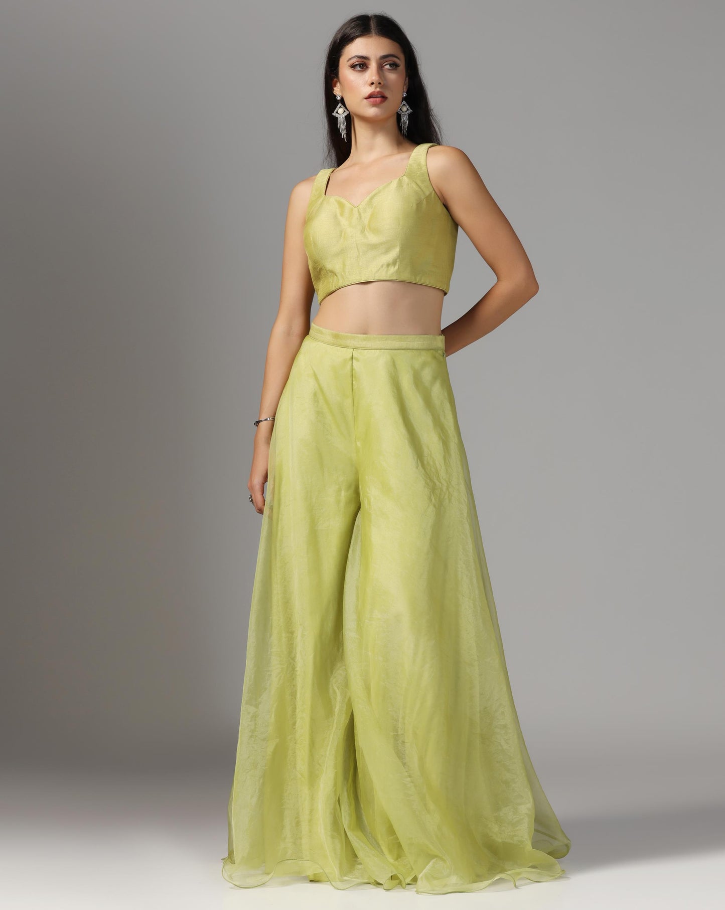 Citron Starburst Jacket & Organza Sharara Set