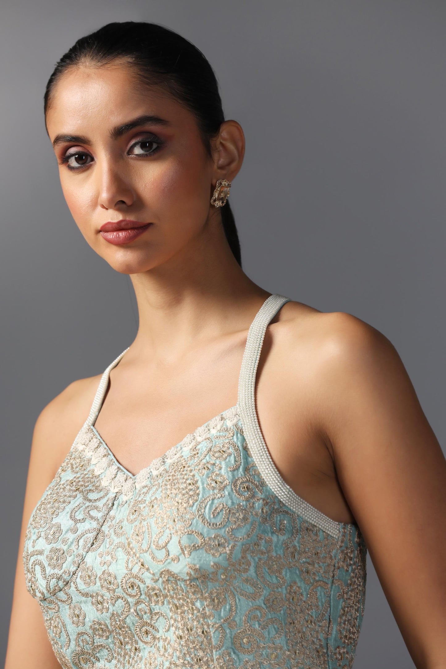 Mocha Dusk Peplum Sharara Set