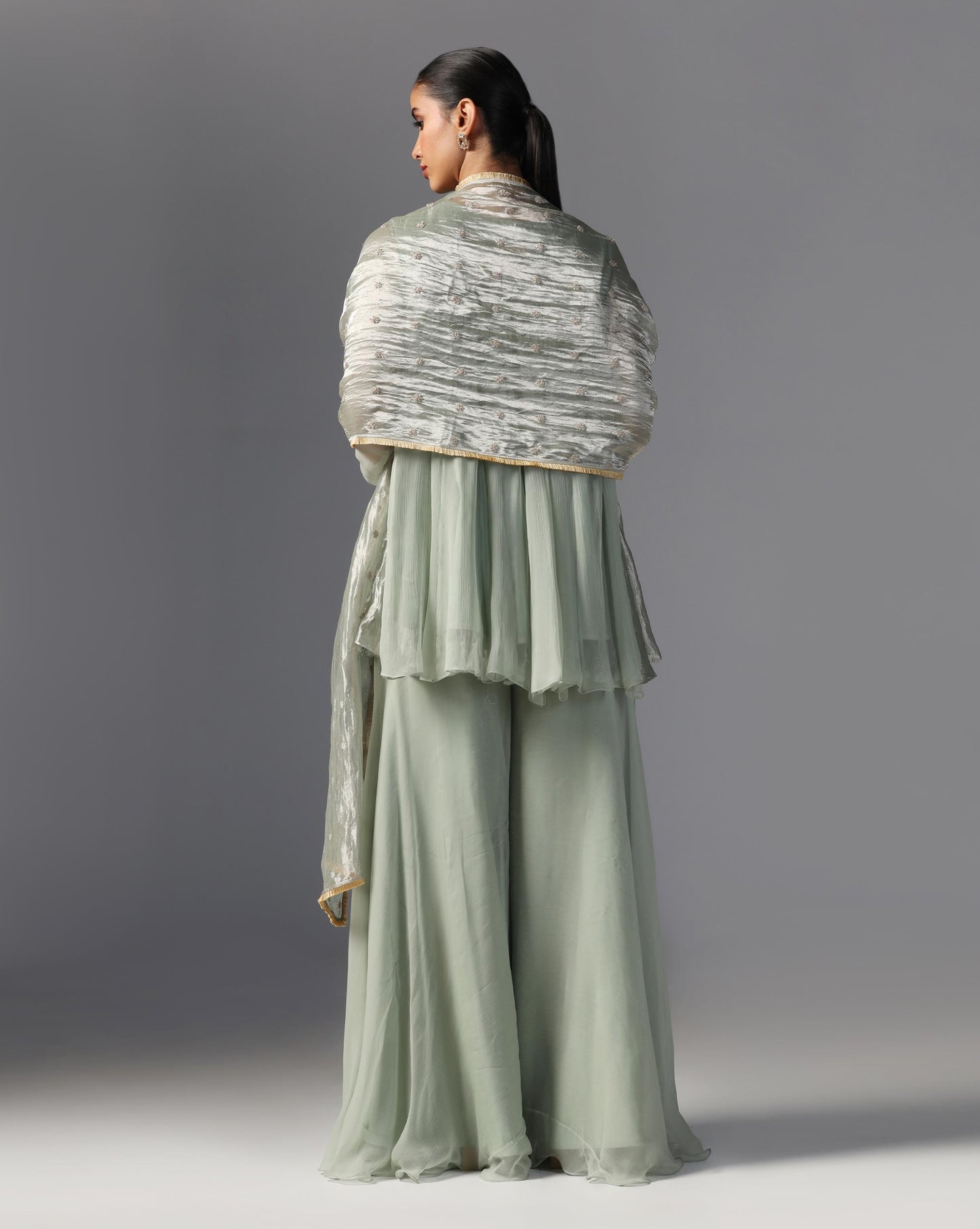 Mint Whisper Embroidered Anarkali Set
