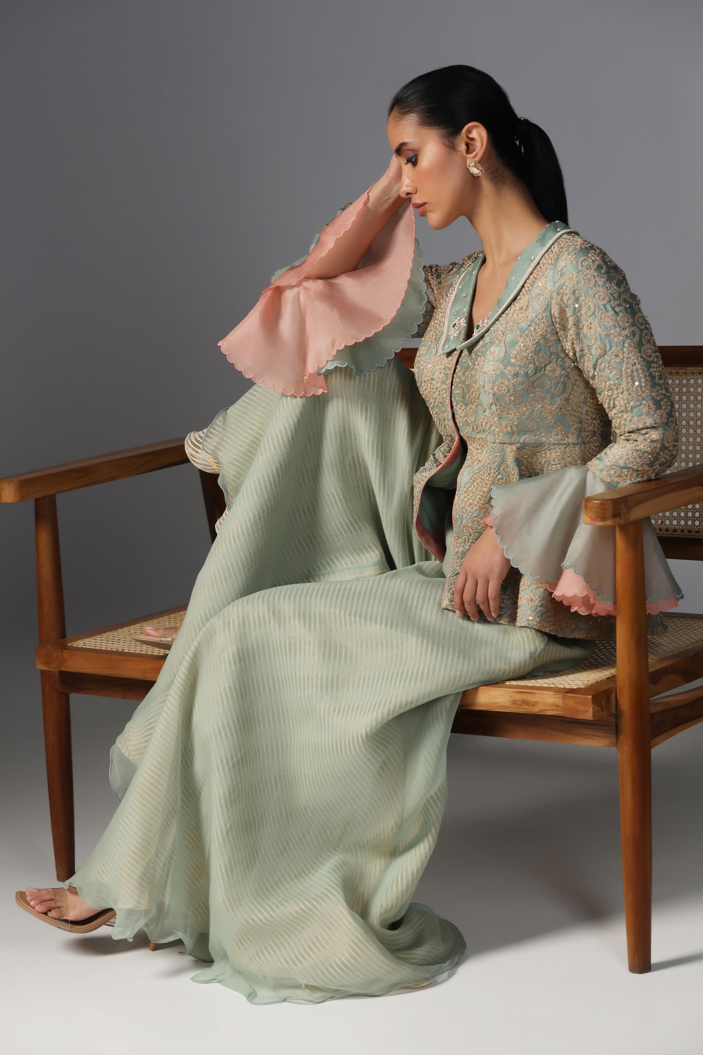 Sage Whisper Jacket Set