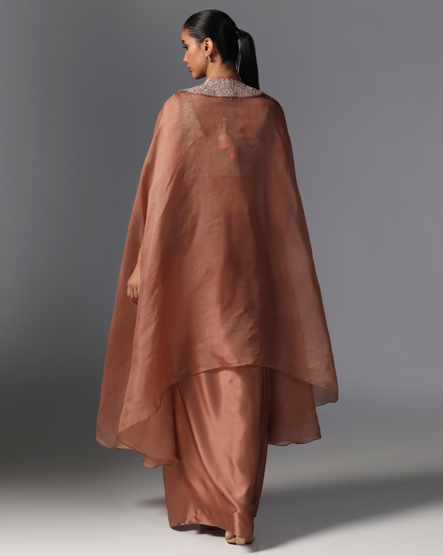 Rosette Dusk Embroidered Cape Set