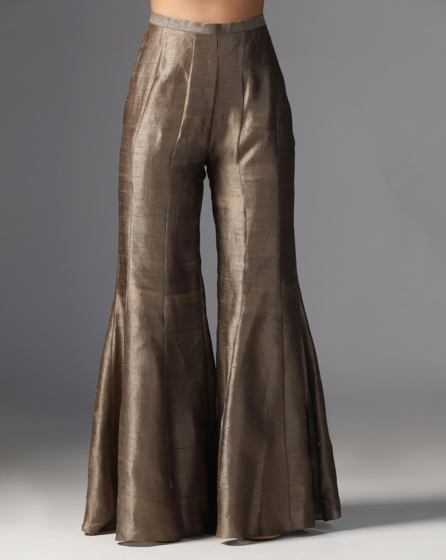 Mocha Gleam Embroidered Sharara Set