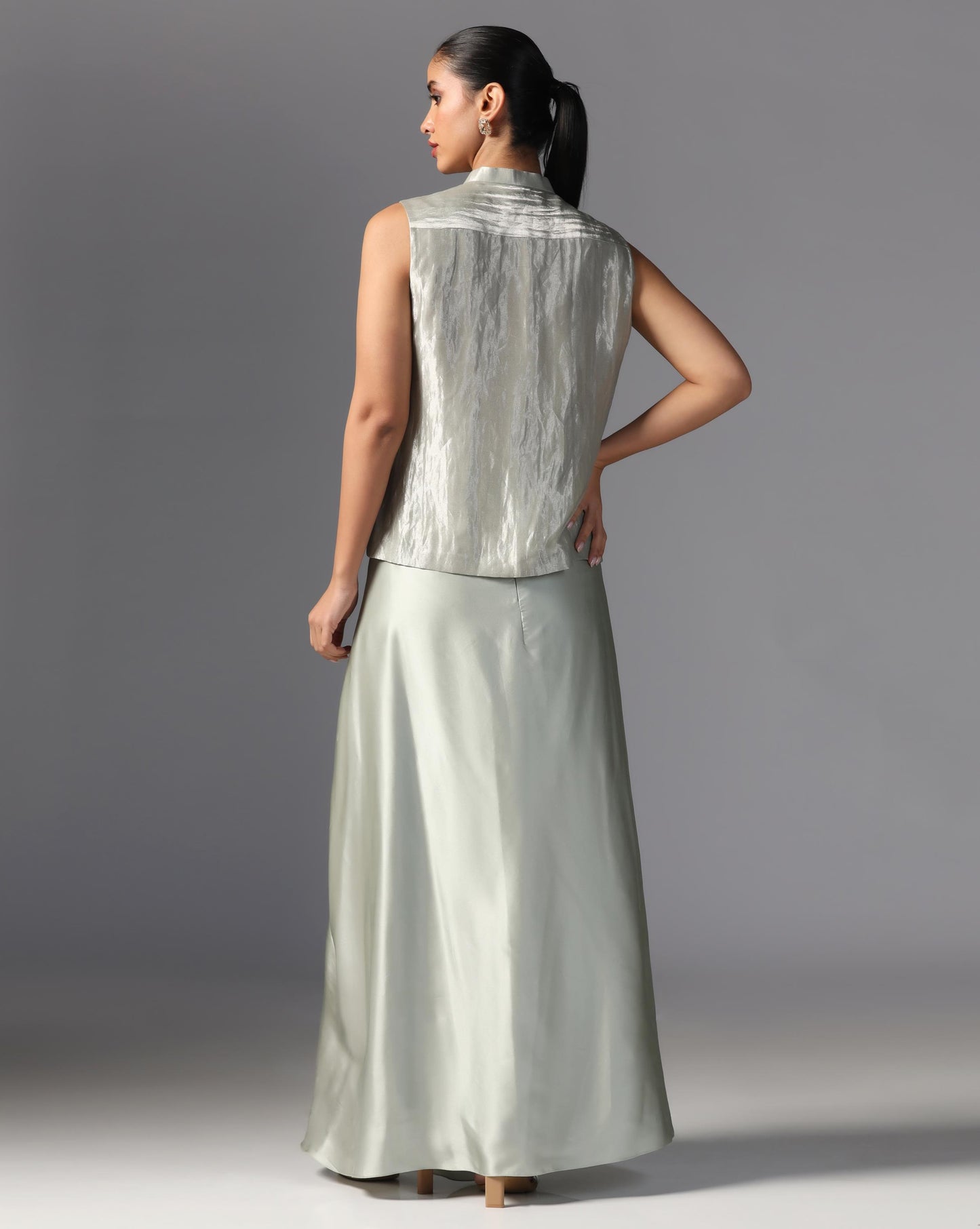 Silver Mist Layered Cape Set