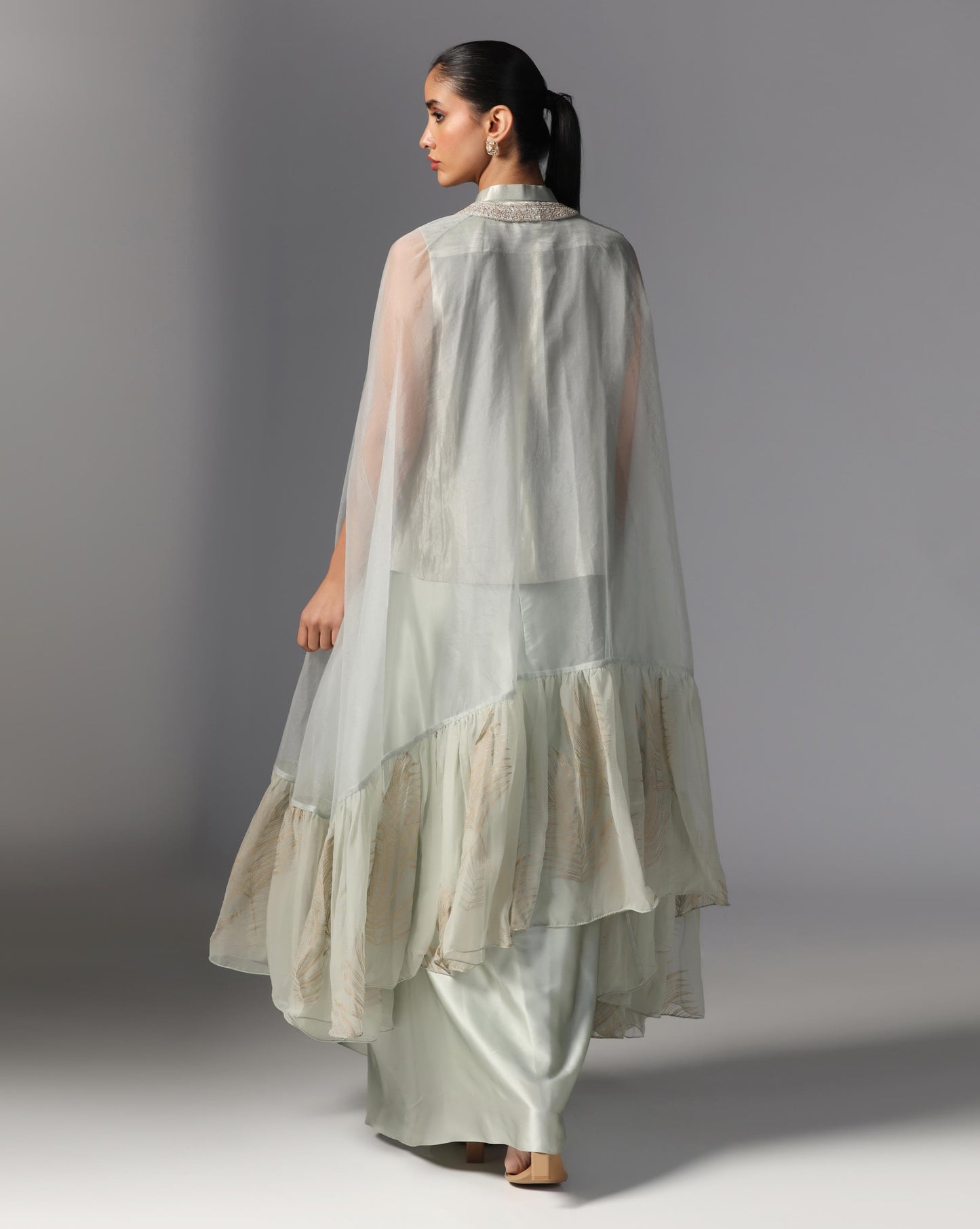Silver Mist Layered Cape Set