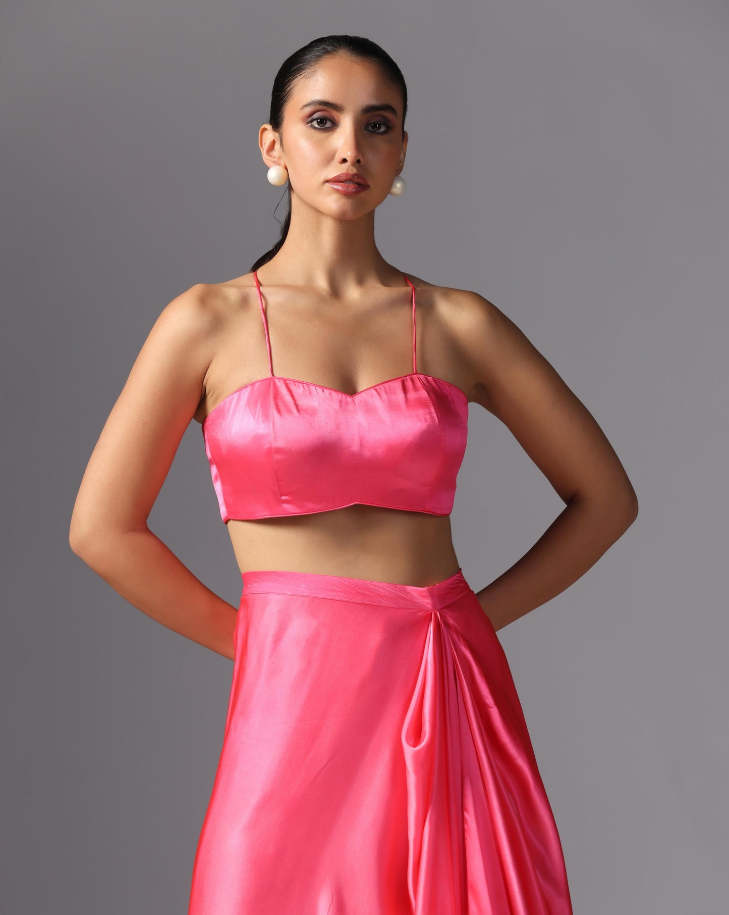 Fuchsia Radiance Drape Kaftan Set