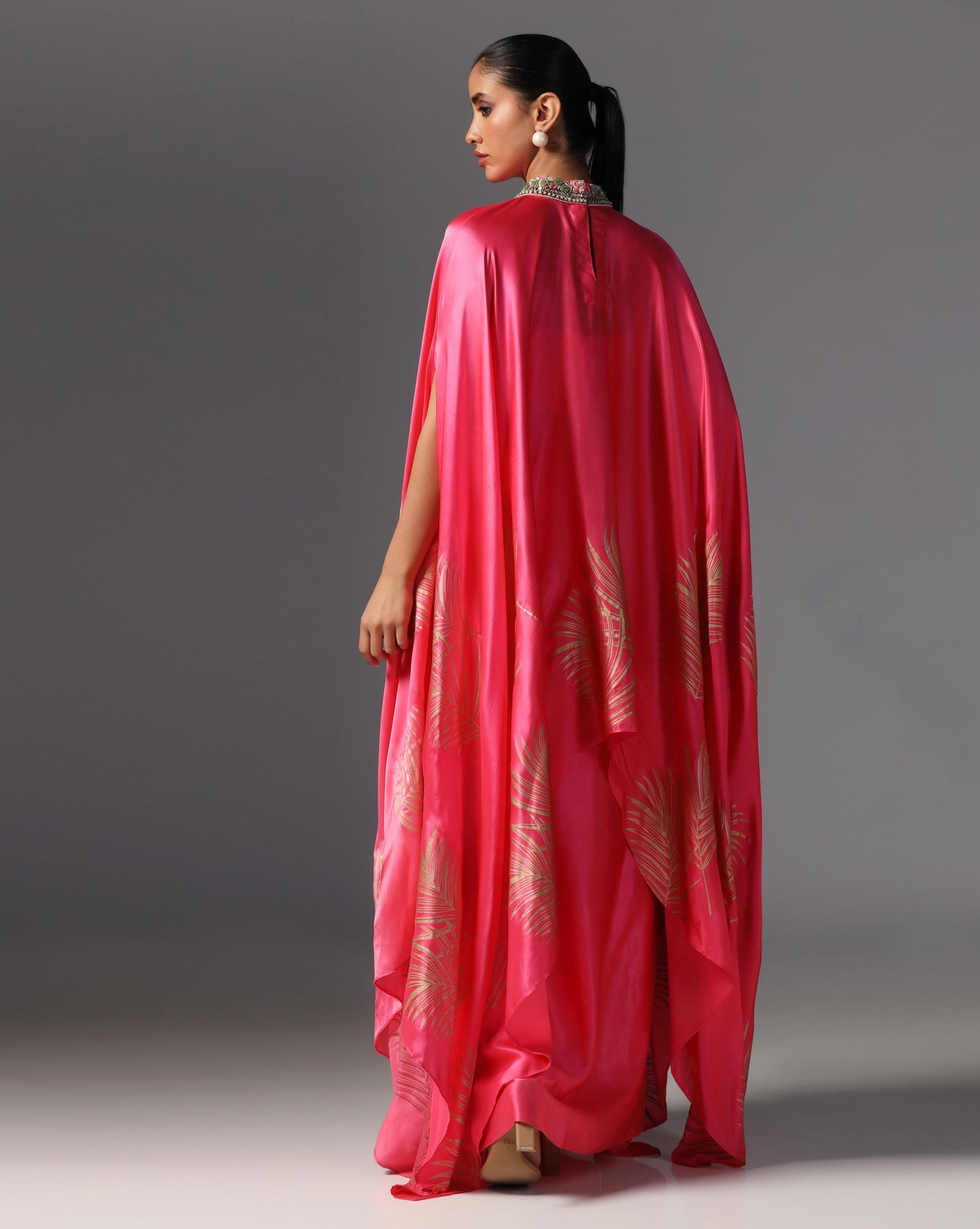 Fuchsia Radiance Drape Kaftan Set
