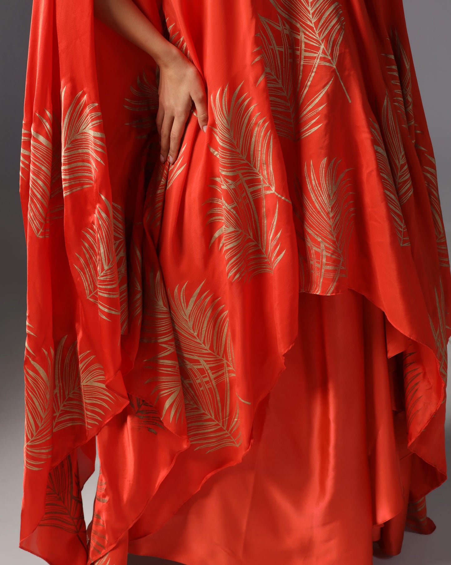 Crimson Aura Drape Kaftan Set