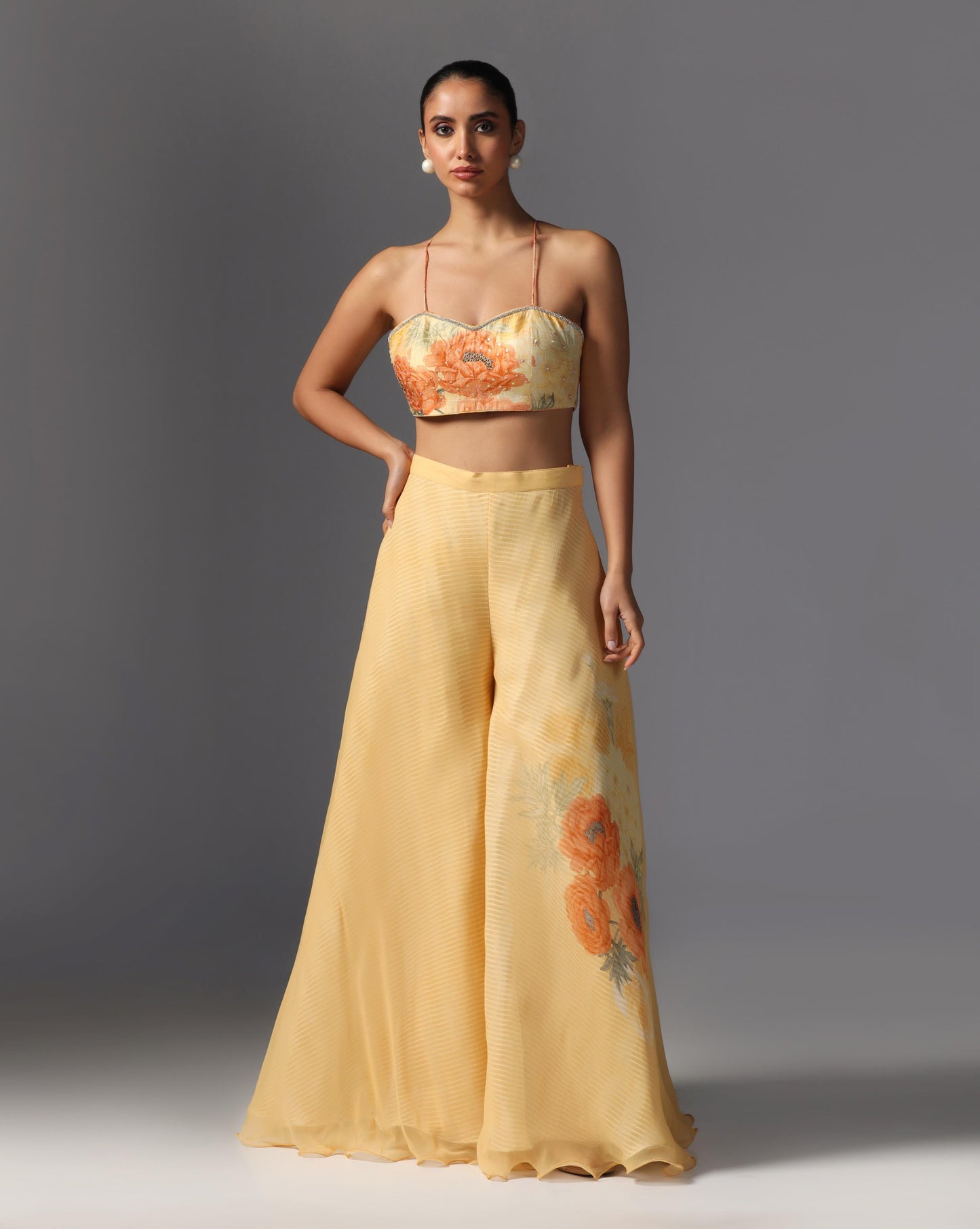 Golden Bloom Fringe Jacket Set