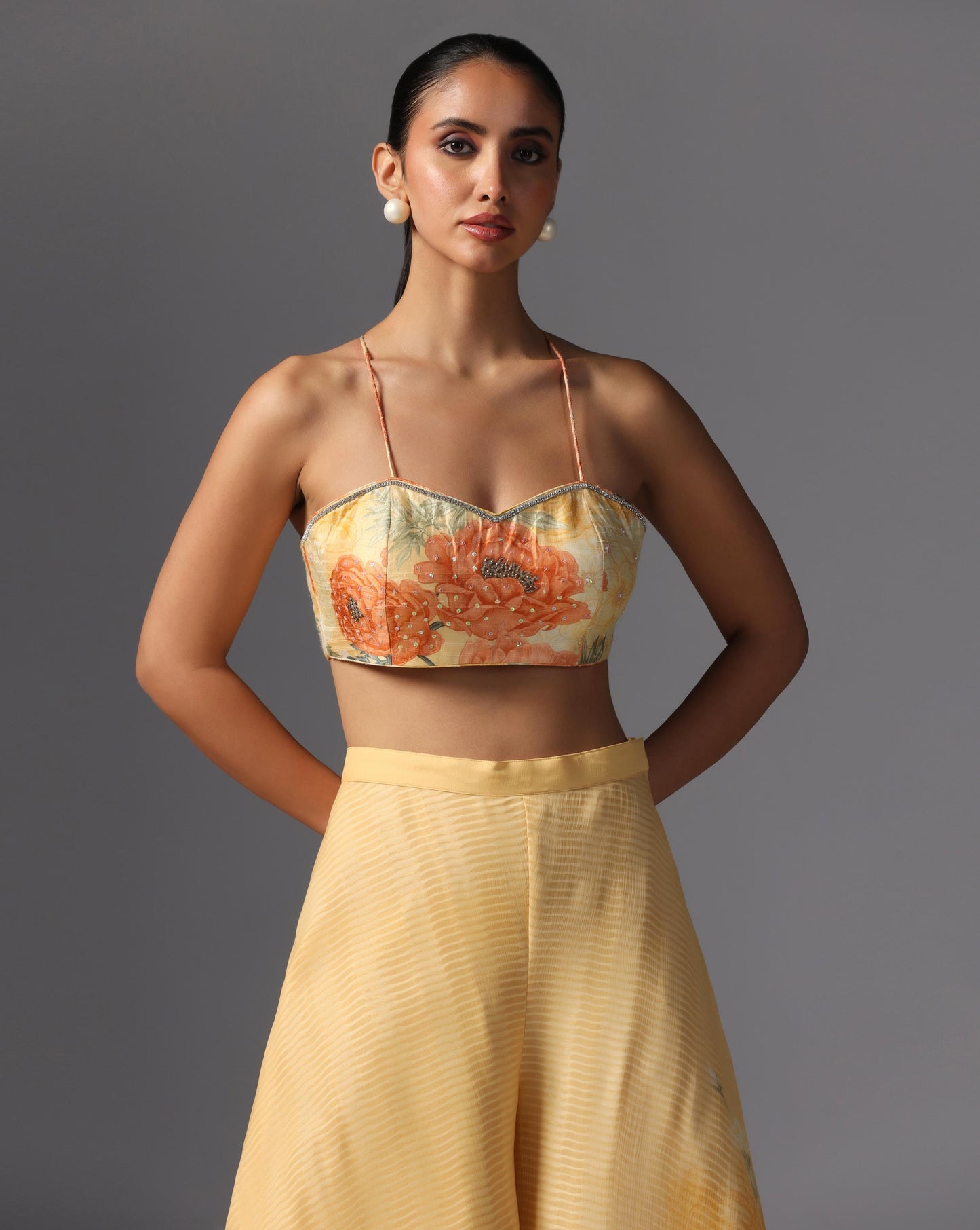 Golden Bloom Fringe Jacket Set