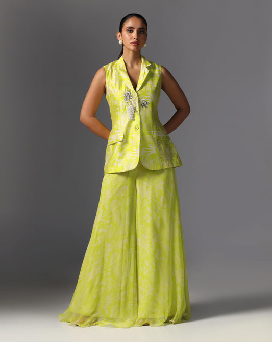 Citrus Luxe Embroidered Jacket Set