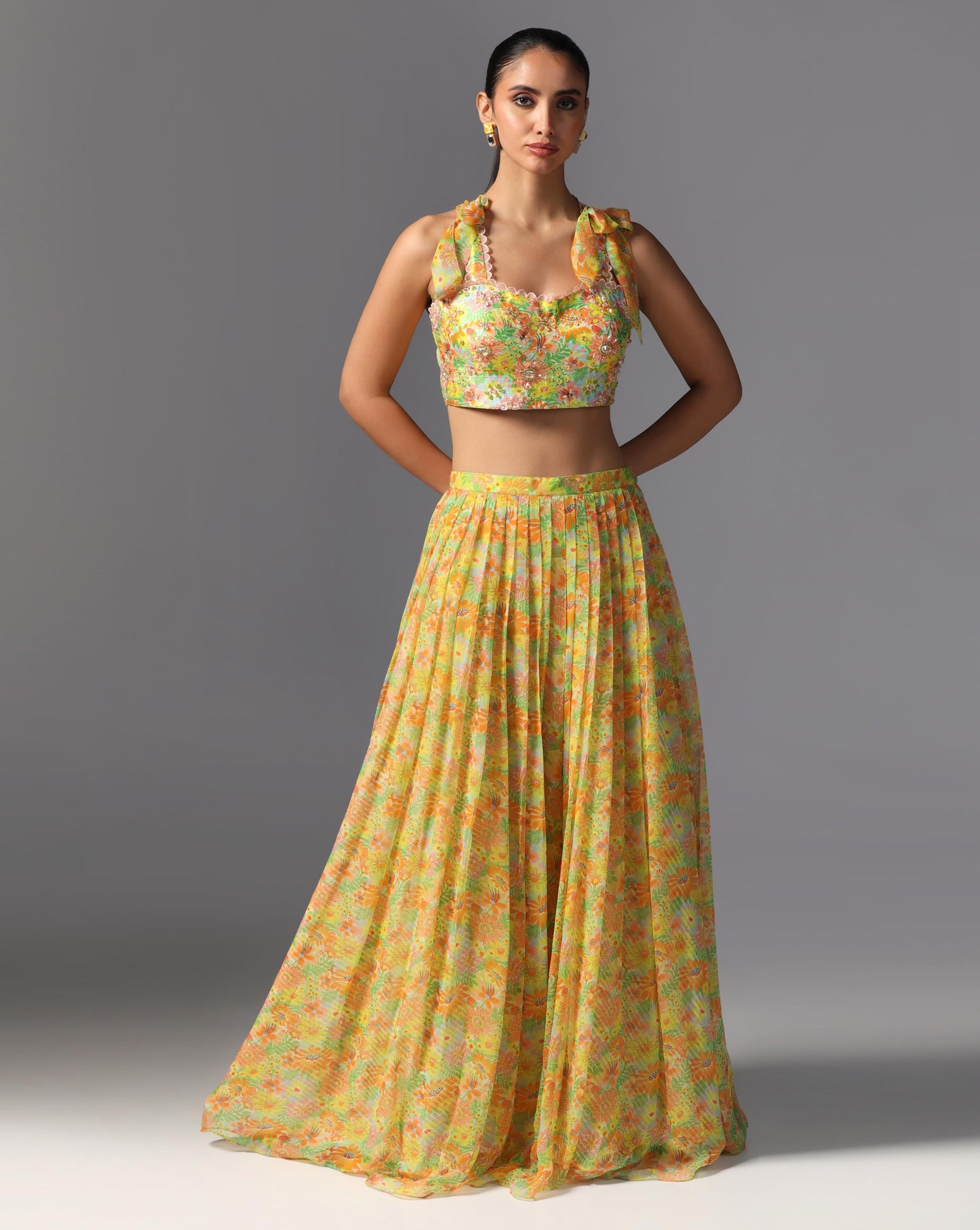 Tropical Bloom Printed Lehenga Set