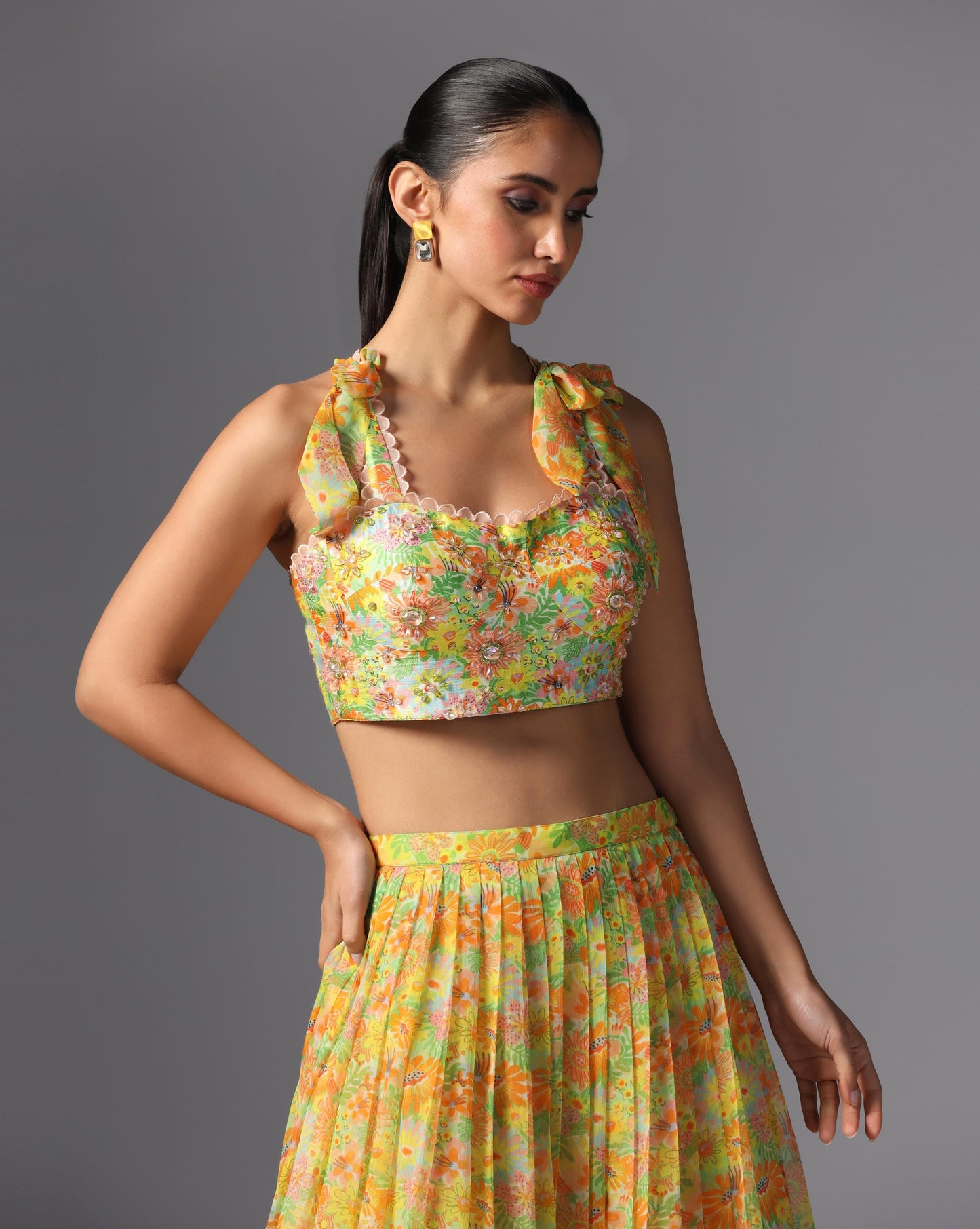 Tropical Bloom Printed Lehenga Set