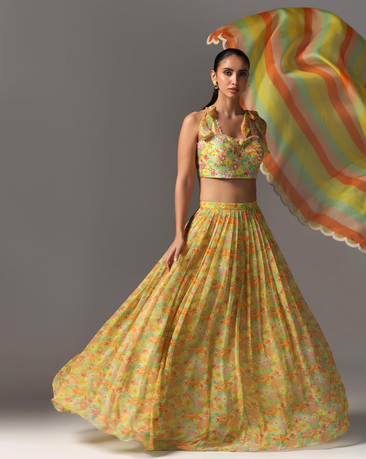 Tropical Bloom Printed Lehenga Set