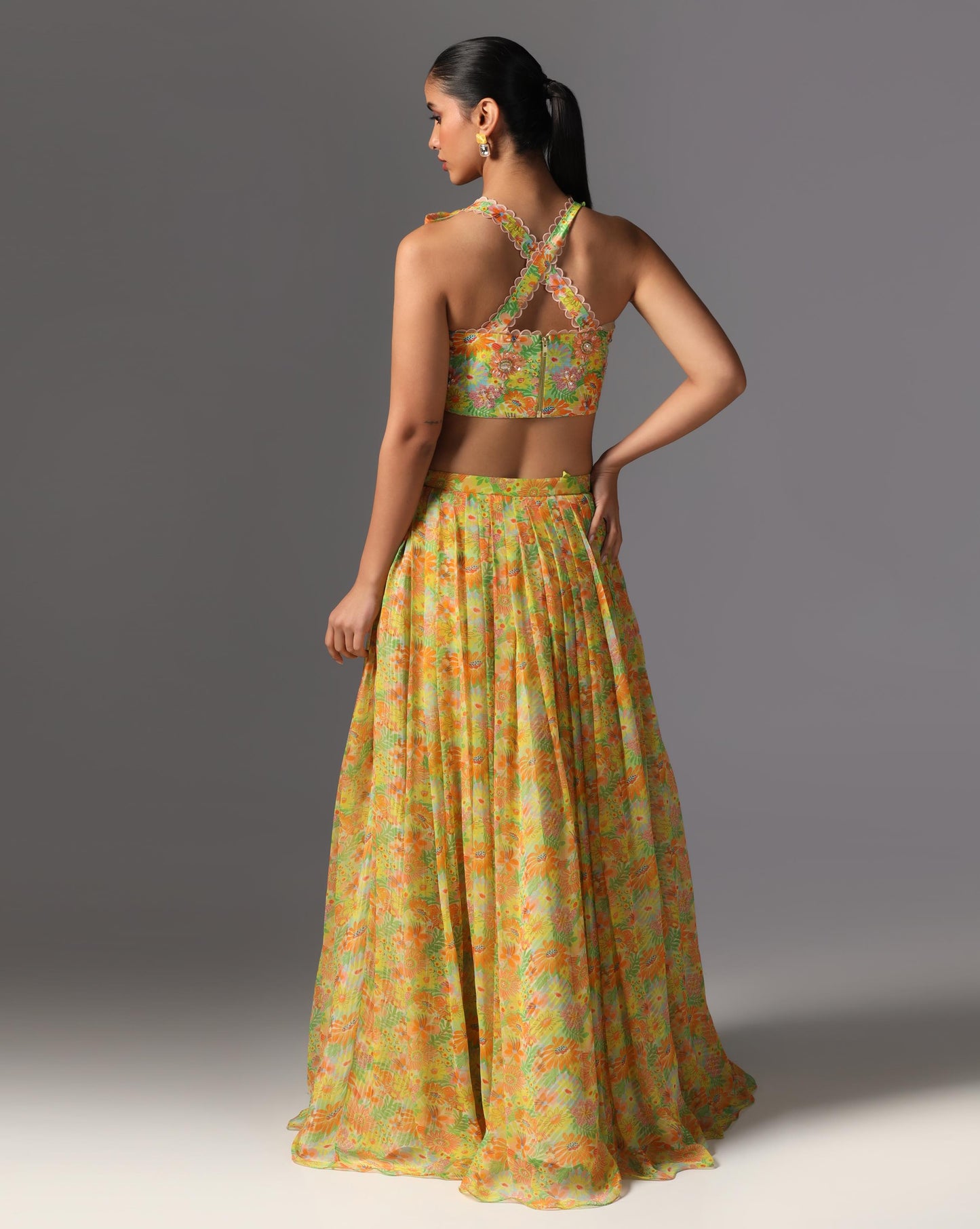 Tropical Bloom Printed Lehenga Set