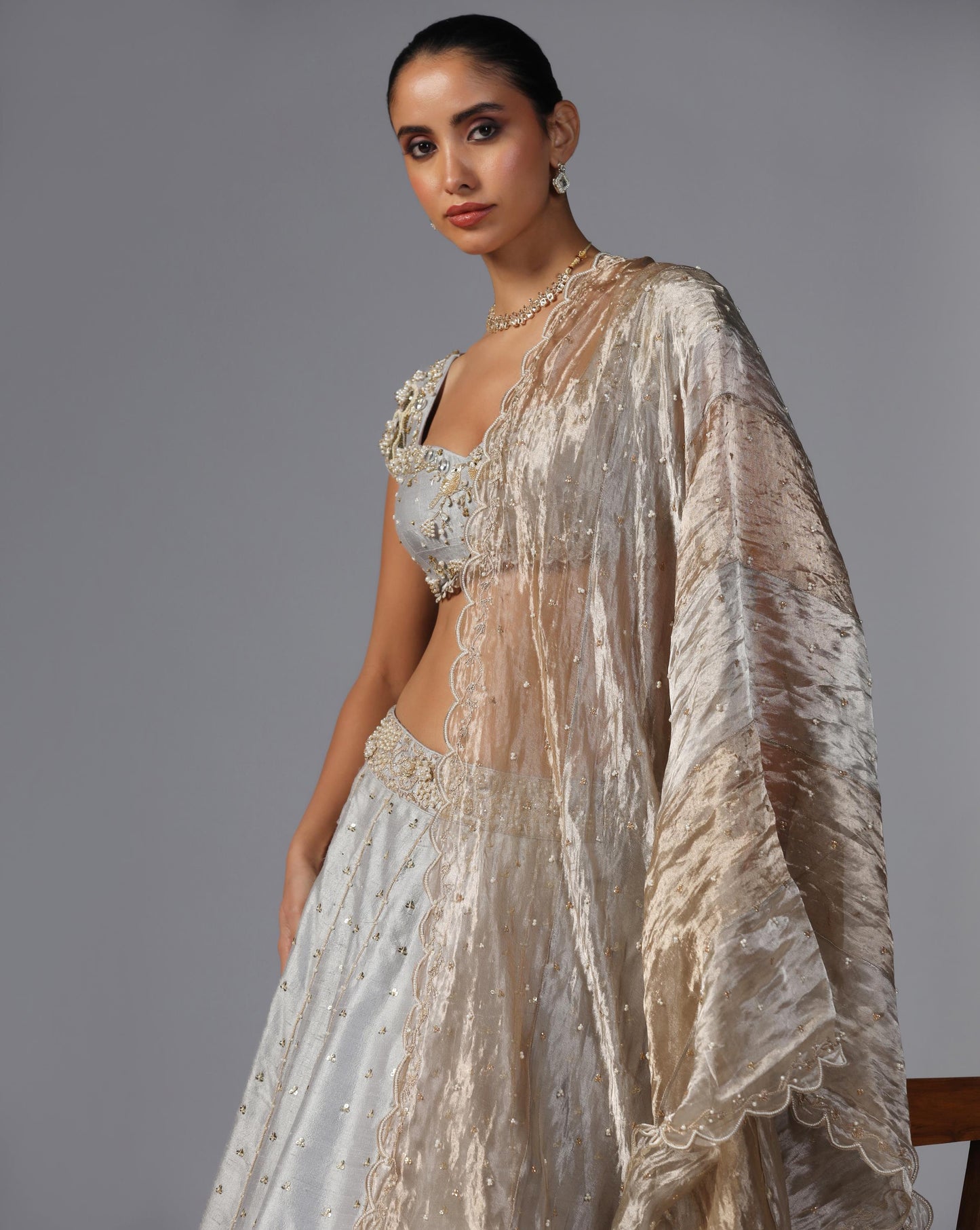 Moonlit Grace Embroidered Lehenga Set