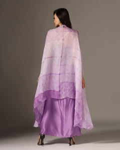 Shibori Cape Set with draped skirt