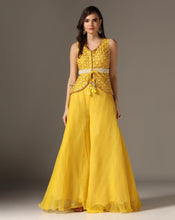 Load image into Gallery viewer, Mughal jali peplum with palazzo

