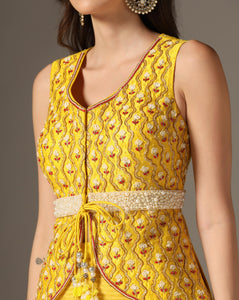 Mughal jali peplum with palazzo