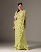 Load image into Gallery viewer, Mughal Jali Ruffle Saree
