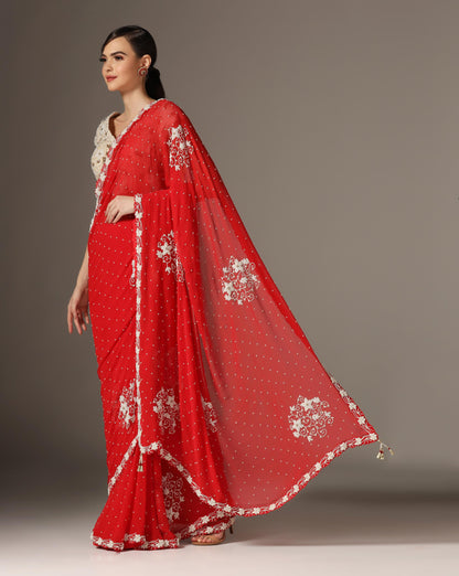 Pearl Jaal Saree