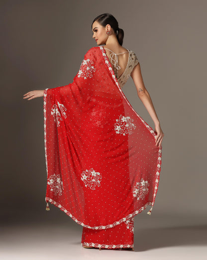 Pearl Jaal Saree