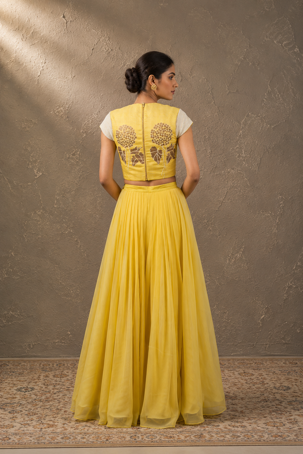 Sunshine Yellow Light Lehenga & Crop Top Set