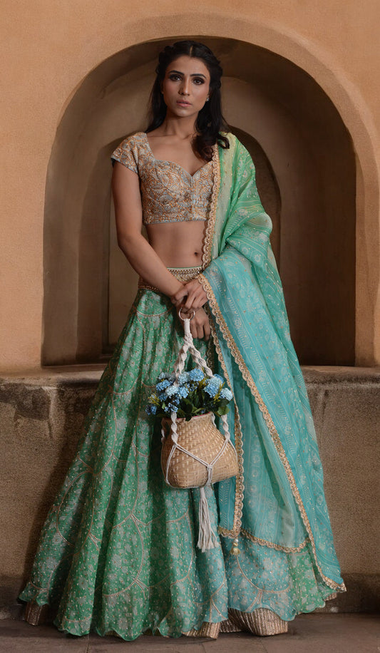 LOTUS PATTI LEHENGA