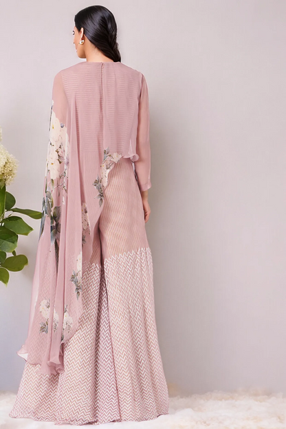 Light Purple Chevron Printed Jumpsuit