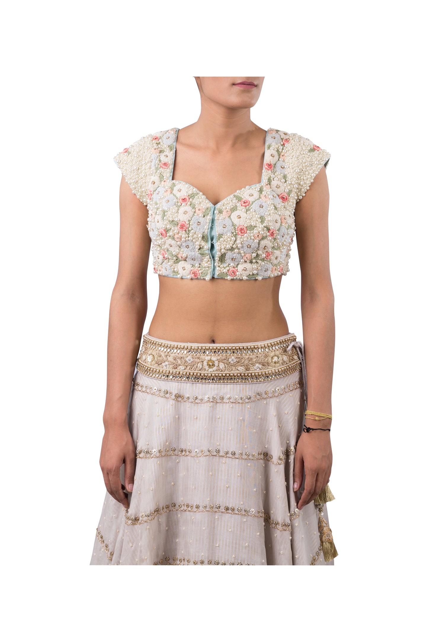 Embellished 3D Floral Lehenga