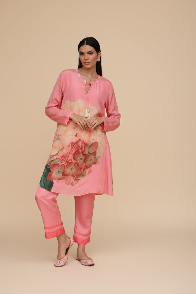 Blush Bloom Printed Kurta Set
