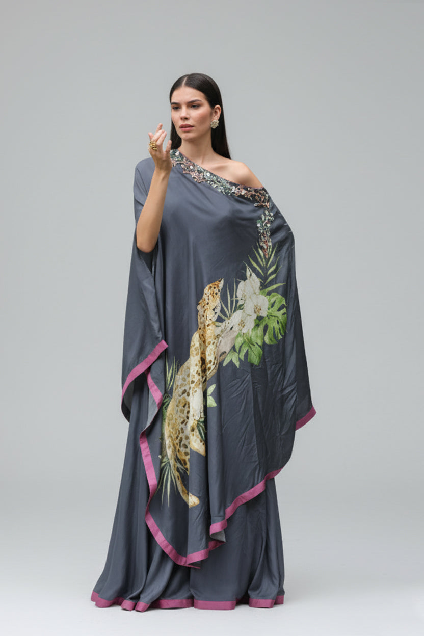 Midnight Safari Drape Kaftan