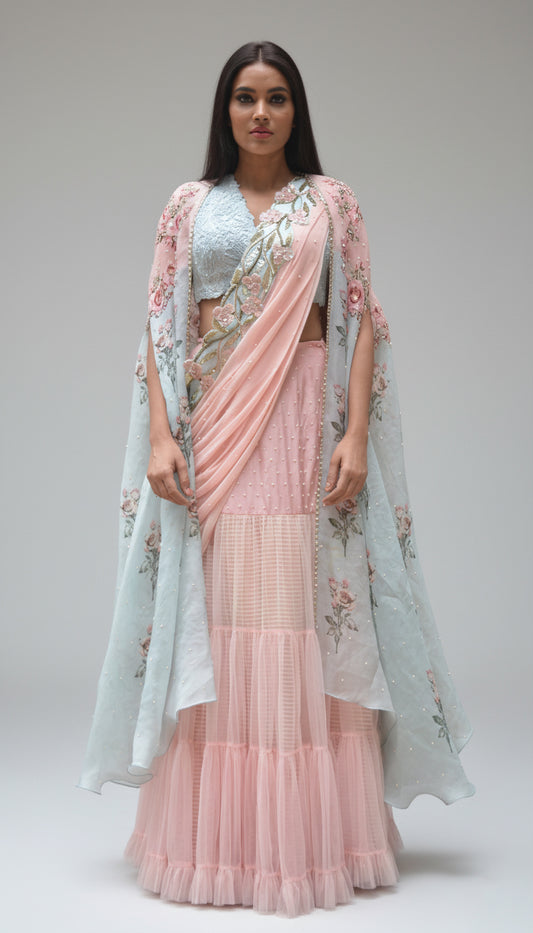 Blush Bloom Embroidered Lehenga Set