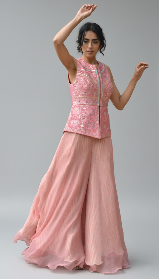 Rosewood Mirror Embroidered Jacket Set