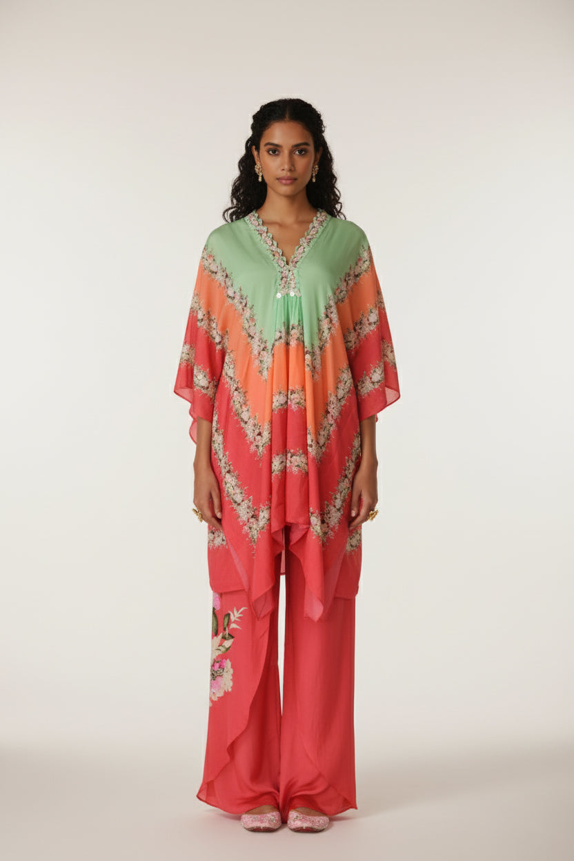Sunset Bloom Kaftan Set
