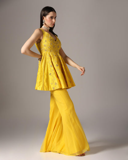Embroidered kali kurti set