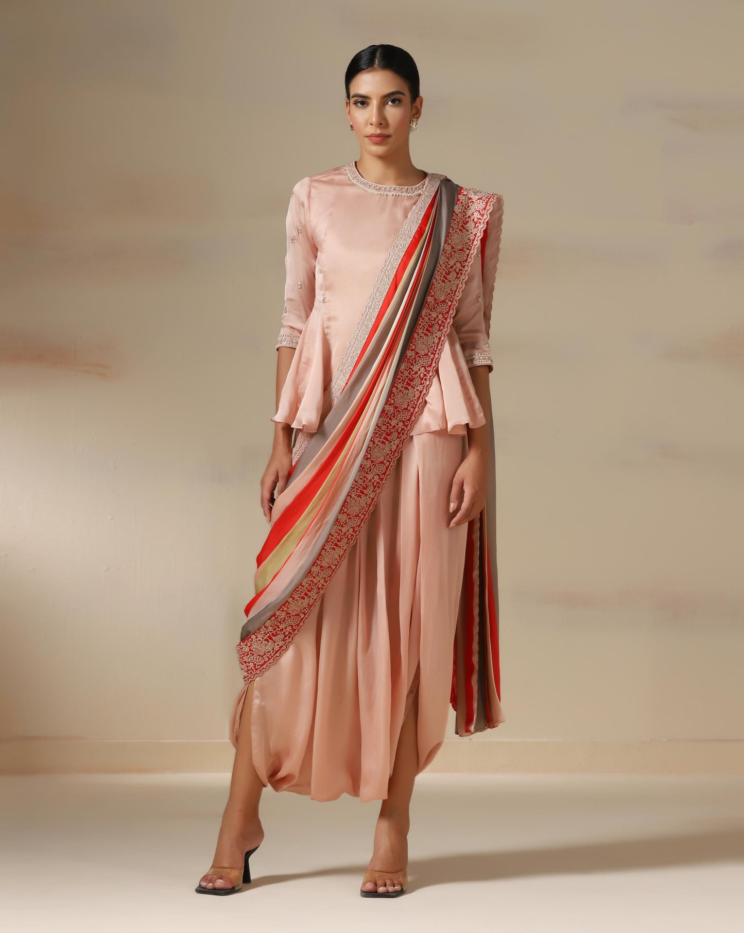 Blush Royale Drape Ensemble