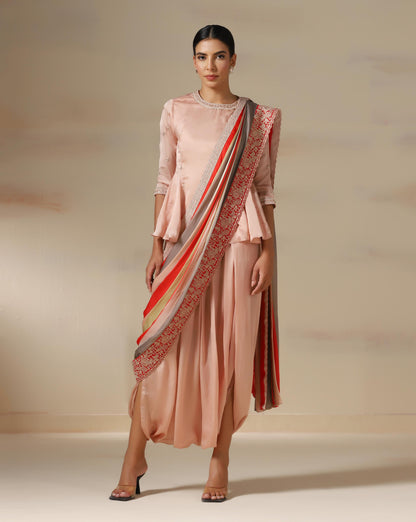 Blush Royale Drape Ensemble