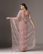 Load image into Gallery viewer, Bugle Bead Striped pre stitched Saree
