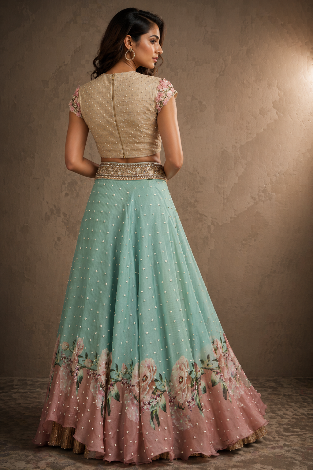 The Amara 3D Rose Lehenga Set
