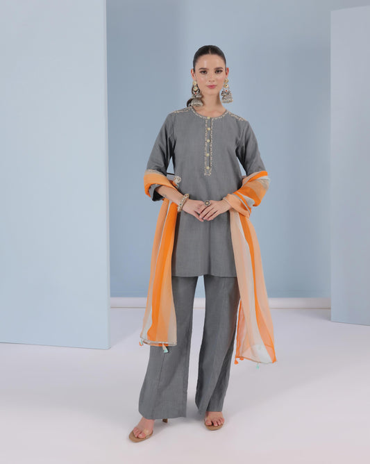 Smoky Pearl Kurta Set