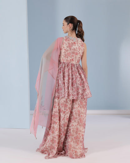 Rosé Blossom Sharara Set