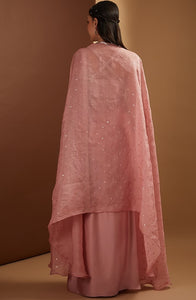 Antique Pink Embroidered Cape Set