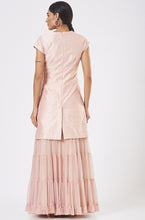 Load image into Gallery viewer, Peach Net Sharara Set
