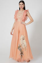 Load image into Gallery viewer, Peach Printed &amp; Embroidered Jumpsuit
