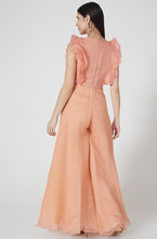 Load image into Gallery viewer, Peach Printed &amp; Embroidered Jumpsuit
